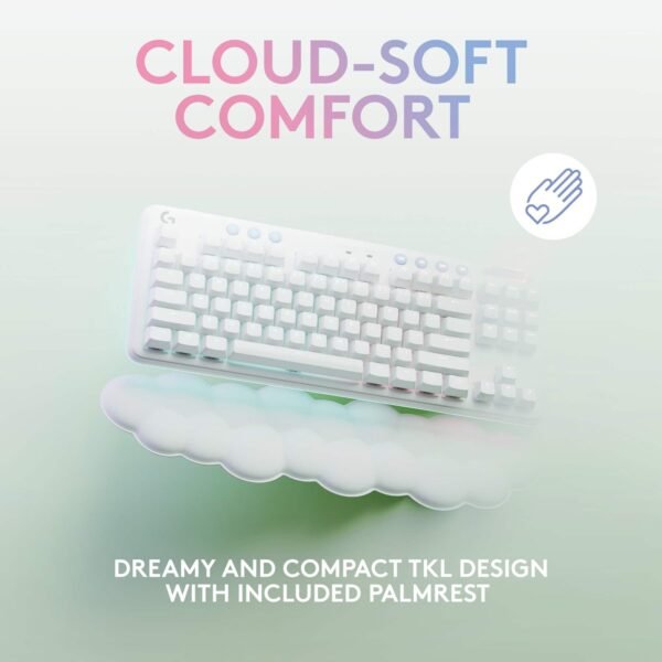 Logitech G715 Aurora Collection TKL Wireless Gaming Keyboard – White Mist