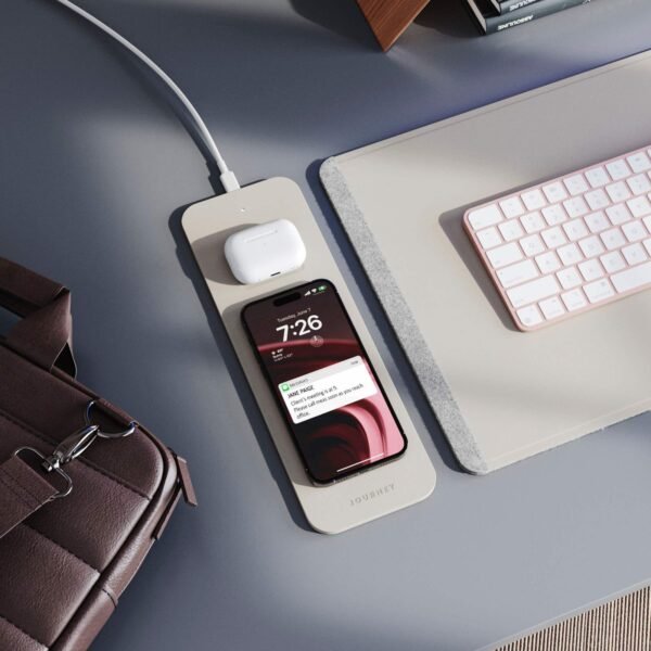 Journey ALTI SLIM Wireless Charging Desk Mat – Light Grey