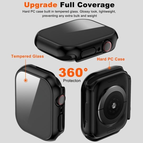 Hard-Shell Smartwatch Case with 9H Tempered Glass Screen Protector