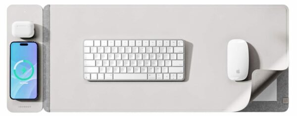 Journey ALTI SLIM Wireless Charging Desk Mat – Light Grey