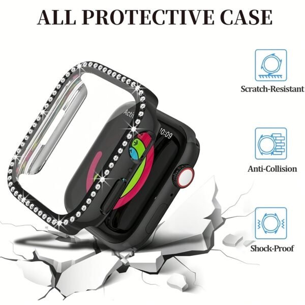 Apple Watch Protective Case Set – 2 Pieces, Diamond-Style Finish