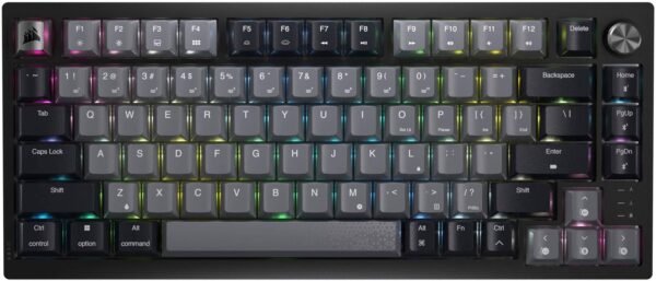 Corsair K65 PLUS RGB 75% Wireless Mechanical Gaming Keyboard – Black/Gray