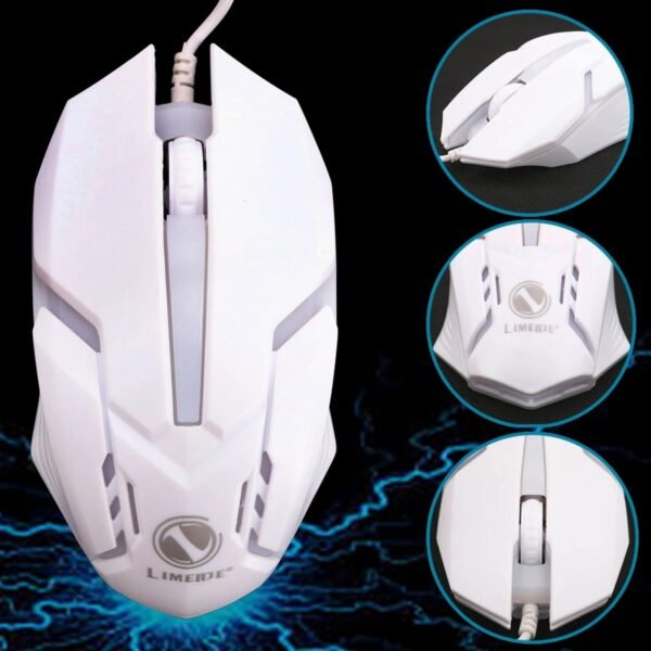 White USB Wired LED Gaming Mouse
