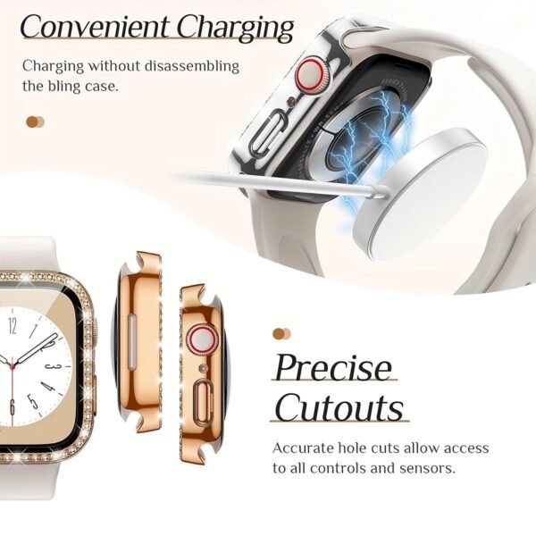 Apple Watch Protective Case Set – 2 Pieces, Diamond-Style Finish