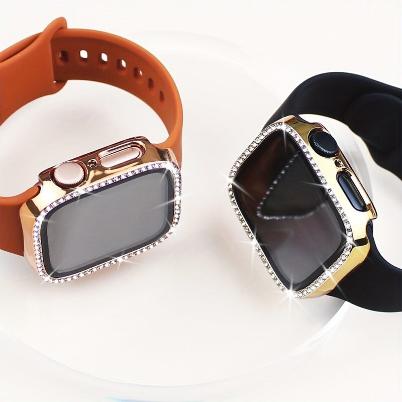 b28eda0f-273b-4867-b3a7-134185bee482.jpg Apple Watch Protective Case Set – 2 Pieces, Diamond-Style Finish