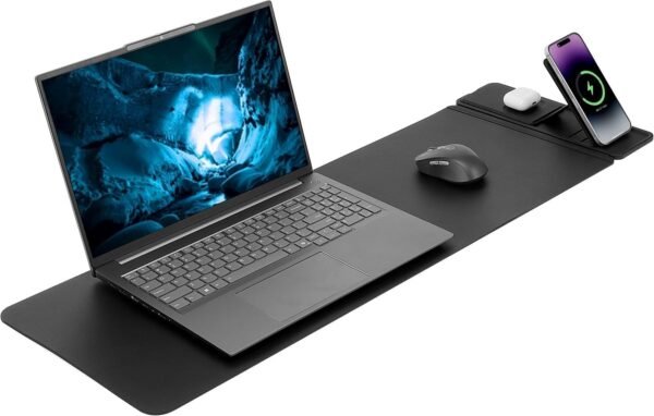 SaharaCase Universal Desk Mat with Wireless Charging – Black