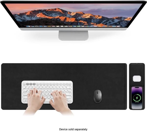 SaharaCase Universal Desk Mat with Wireless Charging – Black
